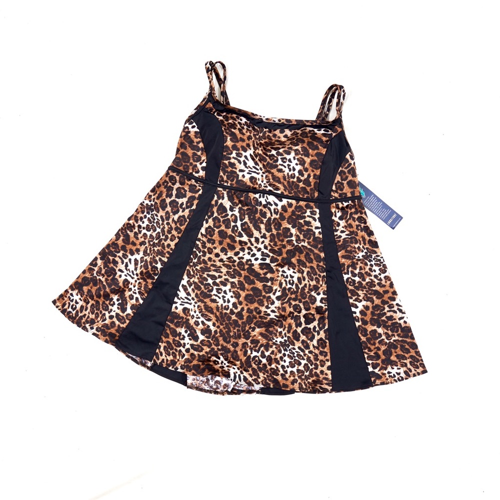 NWT Longitude Leopard Print One Piece Swimdress